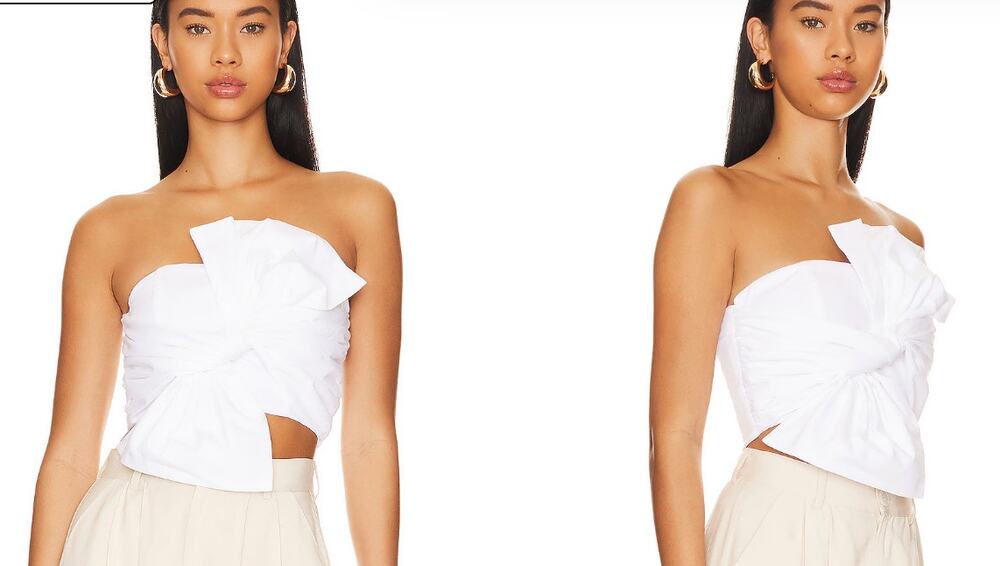 Lovers + Friends Rosalind White Bow Tube Crop Top XS NWT